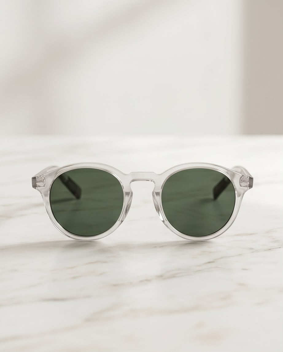 Clear Frame Round Sunglasses