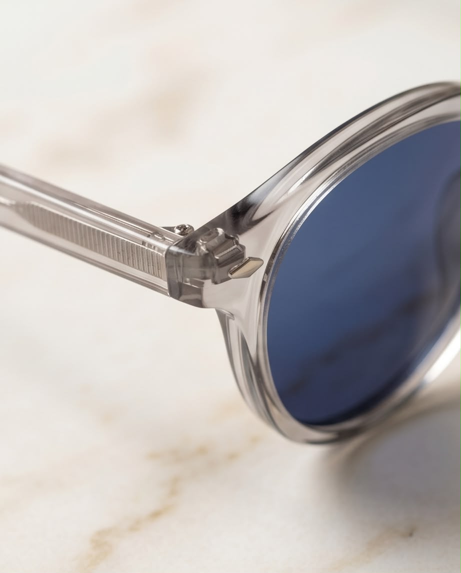 Grey Transparent Round Sunglasses
