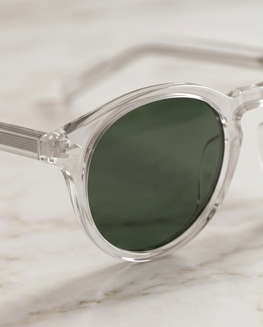 Clear Frame Round Sunglasses