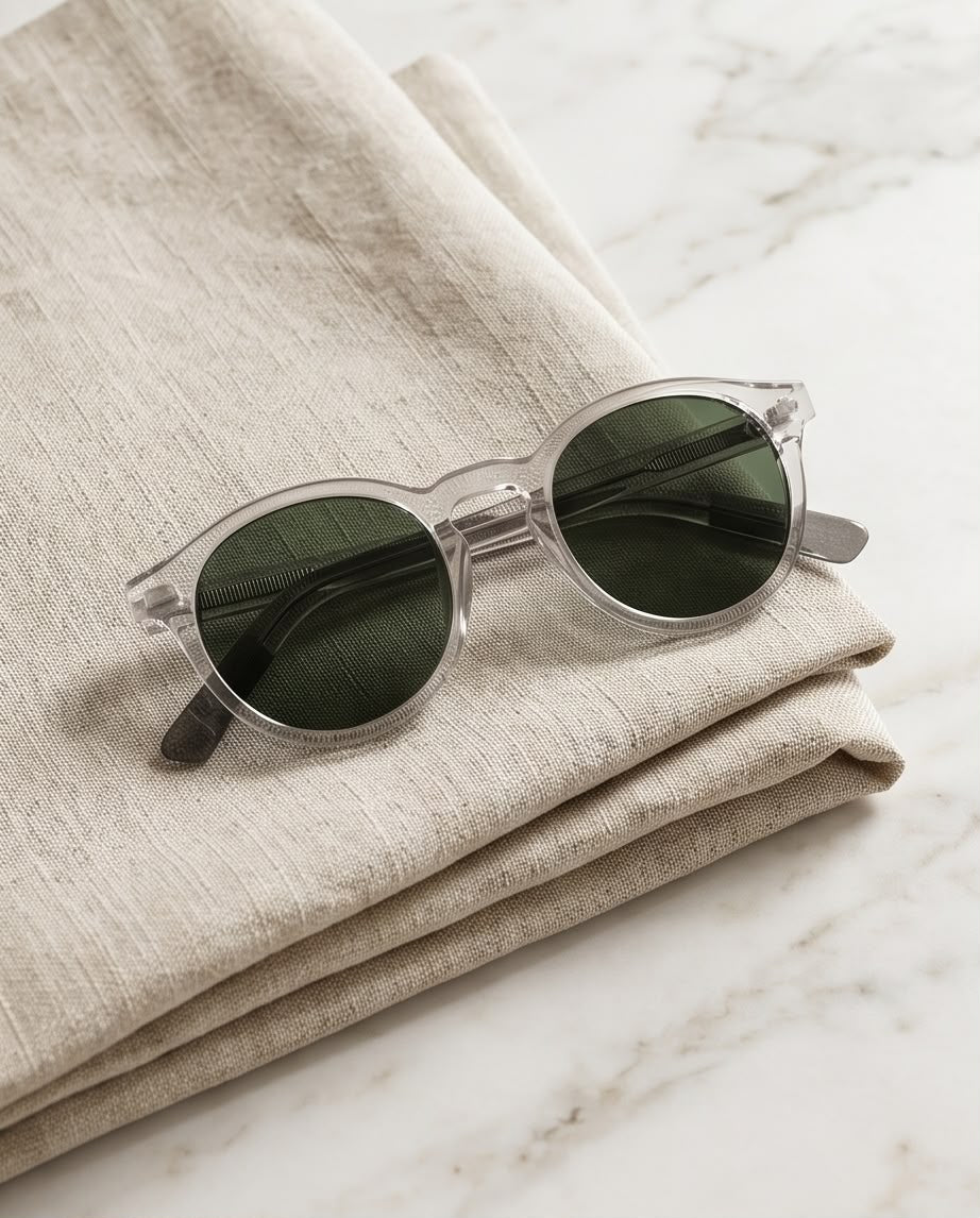 Clear Frame Round Sunglasses
